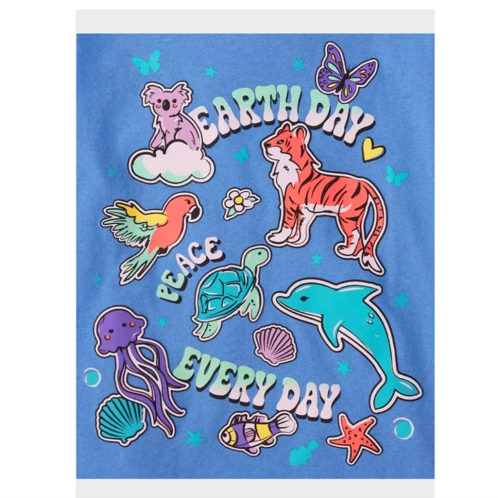 NWT The Children's Place Blue Earth Day Tee
